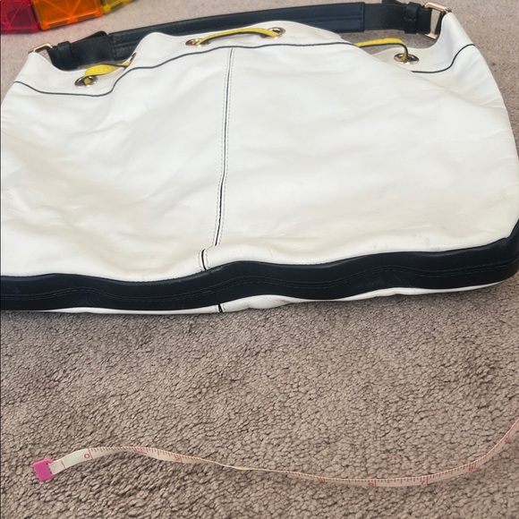 Boden All Leather White, Black and Yellow Women's Shoulder Bag - Picture 3 of 5